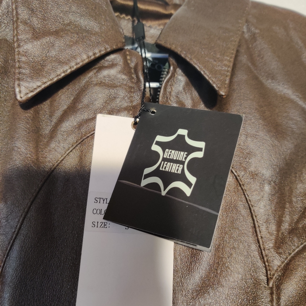 Genuine leather jacket Size -Small Color-Anitque brown